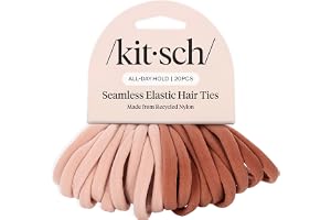 Kitsch hårband ingen skada - starka, stretchiga hårband | mjuka nylonhästsvanshållare, hakfria gummiband, perfekt för updos o