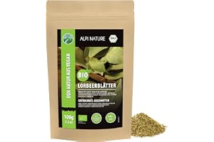 Alpi Nature Lagerblad BIO 100g, Torkade och Skurna Lagerblad, Lagerbladsbitar för Matlagning