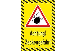 KE-Partyzubehör Schild 30x20cm Zecken-Gefahr - 3mm Hartschaum - 20 Varianten