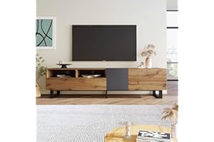 BTM Modern Colour Blocking TV Cabinet, TV Stand with Grain Finish 180 x 33 x 50 cm (Brown)