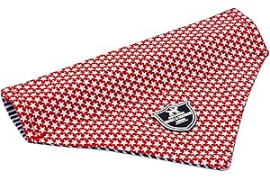 HUGO & HUDSON Dog Bandana Neckerchief, Washable Fabric Triangle Neck Kerchief Scarf, Red Star, XS