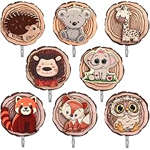 6-tlg. Kinder Garderobe Tierfiguren | Kleiderhaken Selbstklebend Ohne Bohren