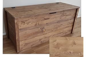 TOTAL WOOD 2012, Arcón de Madera, Natural Impregnada, Modelo Matej, Arcón con Tapa para Interiores y Exteriores (90x45x50, Nogal claro)