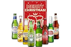 Beer Gifts for Men and Women - Includes Christmas Card - 8x330ml Bottles - World of Lager Beer Gift Set - Perfect Beer Selection Gifts by Liquid Vault