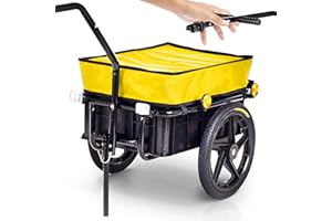 SAMAX Remolque de Bici Bicicleta Cesta Extraible Rueda Neumaticos Remolque de Transporte para Carga