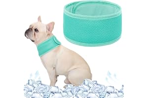 Kuoser Dog Cooling Bandana, Dog Cooling Collar Medium, Dog Summer Essentials, Dog Cool Bandana, Breathable Dog Cooling Collar,Dog Cooling Collar Small Medium Large MintGreen M