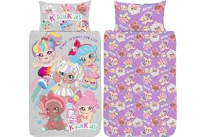 Kindi Kids Single Duvet Cover - Official Reversible Bedding Set - Polycotton - Marsha Mello, Donatina, Jessicake and Summer Peaches