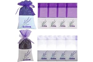XINSUO 10 sztuk woreczków na lawendę, woreczki zapachowe do szafy, woreczki na lawendę puste, woreczki materiałowe do wypełnienia Woreczki Woreczki lniane do szafy przeciw molom fioletowe