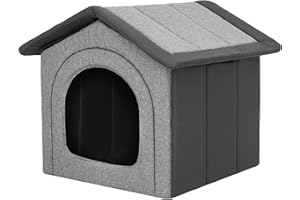 BJIRD Hundehaus Hundehütte für mittelgroße Hunde - Katzenhaus, Katzenhöhle - mit herausnehmbarem Dach - Tierhaus für Katzen und Hunde für Drinnen/Indoor - Graphit - 52 x 46 x 53 cm [R3 / L]