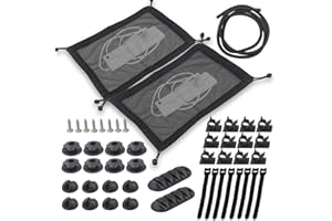 AIVORO Lot de 2 filets de câbles de bureau pour la gestion des câbles, 40 x 30 cm, goulottes de câbles flexibles, idéal pour cacher les câbles, gestion des câbles (noir)