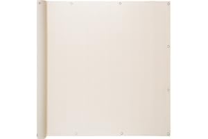 Ventanara® Balkonverkleidung Sichtschutz PVC Balkonumspannung Zaun Verkleidung Blende Windschutz Folie 600 x 90 cm Creme