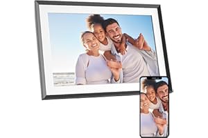 AgfaPhoto Cadre Photo Connecté Realiview APF1000 Wi-FI 10" LCD - Affichage Photos/Vidéos, Horloge, Météo, Rotation Auto, Mémoire 32Go, Appli FRAMEO iOS/Android Incluse - Noir