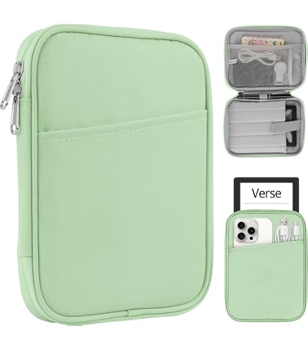 Kwnobile Neopren Schutztasche Für EReader – Wasserabweisend, 17,5x14,7 Cm, Dunkelgrün