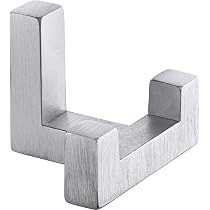 Gedotec Garderobenhaken Kronos – Eckiger Wandhaken Aus Massivem Metall, Chrom Matt, Unsichtbar Verschraubt, 1 Stück