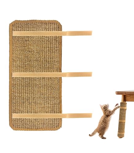 Alfombrilla Rascadora Para Gatos De Sisal - 25x50 Cm, Adhesiva, Protege Muebles, Para Patas De Mesa O Esquinas