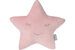 roba Cuscino a Forma di Stella roba Style - Cuscino Decorativo per la Cameretta dei Bambini - Morbido - Imbottito - Idea Regalo per Compleanno e Natale - Rosa