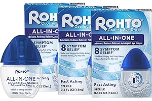 Rohto Ice All-in-one, Multi-Symptom Relief Cooling Eye Drops, 0.4 Ounce, 3 Count