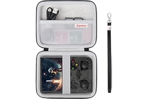 Supmay Étui de transport rigide pour console de jeu portable G350/RG40XXV/RG405V/RG406V rétro, support de rangement de voyage avec sac en maille pour carte SD, câble de charge USB, manuel de