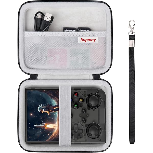 Retro Gaming Console Handheld Supmay Hard Case For RG35XX H & RG40XX H Retro Game Console - Travel Storage With Mesh Pocket Gameboy Sp Case