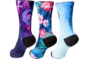 XMTBSTYLE Pack de 3 Calcetines de Deporte Hombre Mujer para Crossfit, Ciclismo, MTB, Running, Gimnasio