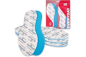 SULPO - 4 pares de plantillas contra el sudor, plantillas antibacterianas Actifresh para pies frescos, plantillas para zapatos de trabajo, suela anti sudor, desinfección de zapatos azul azul 39