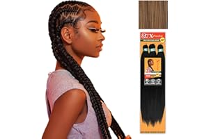 Sensationnel X-pression Vorgedehntes Flechthaar – 3 x Zöpfe, 147 cm, reines Kanekalon-Flechthaar, schwer entflammbar, synthetischer Zopf für Box-Braids und Twists, 1 Stück, M4/27/30