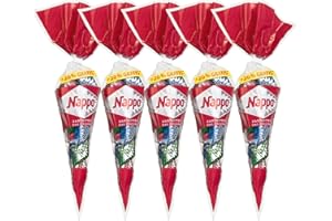 ZAMA4ZINGO Nappo Zartbitter Spitztüte 150g | Holländischer Nougat in Spitztüte mit Zartbitter Schokoladen Überzug | Das Original | Schokoladengenuss (5er Pack)