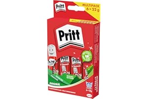 Pritt Colla stick, sicura e adatta ai bambini per arti mestieri, forte scuola ufficio, 6x 22 g