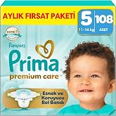 Prima Bebek Bezi Premium Care 5 Numara 108 Adet Aylık Fırsat Paketi
