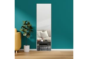 ‎BRISAFE brisafe Full Body Mirror Unbreakable & Modern I Mirror 160 x 50 cm Large I Thin Aluminium Frame in Silver I Standing Mirror Shatterproof & Lightweight I Wall Mirror for Hanging