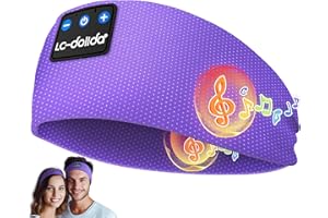 LC-dolida Écouteurs de Sommeil Bluetooth V5.4, Casque de Sport Sans Fil, Bandeau de 15 Heures de Lecture, Bandeau de Sommeil Léger avec Stéréo HiFi, Gadgets Technologiques Ergonomiques
