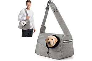 ALLSOPETS Hundetasche Tragetuch Hund Schultertasche Katzentragetasche Haustiere Tasche für Katzen und Hunde Geeignet für Haustiere innerhalb von 5 kg (Hellgrau)