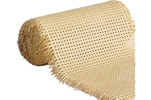 ODAROS Rotoli di Paglia di Vimini Rattan Sostituzione per Sedia Bistrot Vienna Thonet,Tessuto di Rattan Naturale Nastro Foglio di Fettuccia di Canna,Rete di Rattan Rotolo di Canna a Rete Aperta Pre-Tessuta (