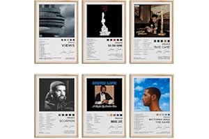 OMLE Drake Signed Limited Posters Music Album Cover Posters Room Aesthetic Canvas Wall Art Prints Set of 6 for Girl and Boy Teens Dorm Room Decor 8x12 inch Unframed