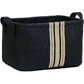 Ocean Home Textile Siyah Renk &Ccedil;izgili J&uuml;t Sepet 30 x 21 x 18 cm