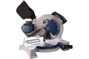 A.M.C. Troncatrice radiale con lama dentata da 255mm inclinabile taglio ampio, Inclinazione smusso 0° - 45° - Tagli di bisello -45° - +45°, motore da 1800 Watt, taglia acciaio dolce, legno, rame, plastica