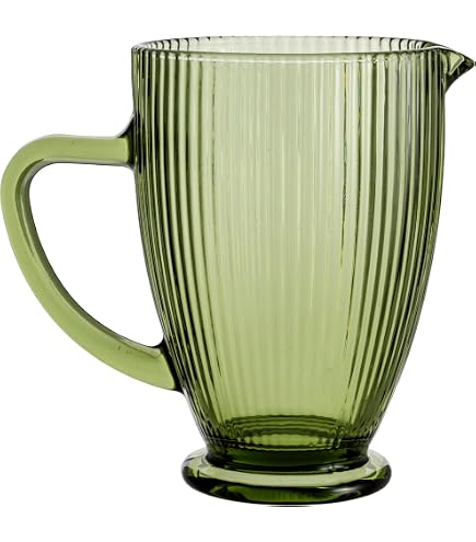 Produktbild von Baroni Home Glaskanne Mit Geprägten Details In Punkten, Krug Mit Griff