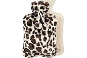 YIROCHAN Botella Agua Caliente de 2L con cubierta esponjosa - Bolsa de Agua caliente de goma para terapia de frío y calor, botella de agua caliente a prueba de fugas para mantener el calor