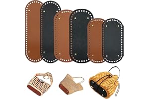 JMZLLRX 6 PCS Fond de Sac à Crocheter, Fond de Sac Crochet en Cuir PU en Ovale pour Sacs à Main, Sacs à Bandoulière, Accessoires DIY