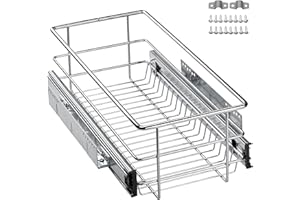 SOTECH 30 cm Cassetto telescopico ad estrazione totale con guida a sfera Portata 20 kg Cestello in filo cromato lucido