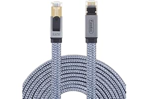 YOICN LTH Faodzc Cat 8 Ethernet Cable 15m/50ft,Braided Cat8 RJ45 Network LAN Network Cable 40Gbps 2000Mhz Heavy Duty High Speed Cat8 Shielded Cable Compatible for Gaming,PS4, Xbox,PS3,Modem,Router,PC,Mac,Laptop
