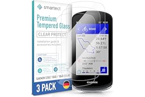 smartect Cristal Templado [3 Piezas, Clear] para Garmin Edge 1040/1040 Solar, Protector de Pantalla HD Antiarañazos, Sin Burbujas, Dureza 9H, 0.3mm Ultra Transparente, Ultra Resistente