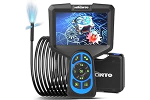 Hiacinto Endoscopio Industrial de Triple Lente, Cámara de Inspección Pantalla IPS de 5 Pulgadas, Cámara de Endoscopio con 8 LED, Endoscopio de Cámara IP68 Impermeable Snake con Tarjeta de 32 GB (5 M)
