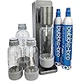 bubble-bro Origin Sparkling Water Maker Family Pack - with 2 x 60L CO2 Cylinders, 1 x additional 1L bottle & 2 x 500ml bottles (Metallic Grey)