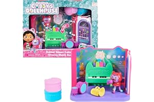 DREAMWORKS GABBY'S DOLLHOUSE Gabby's Dollhouse, Groovy Music Room con personaggio Daniel James Catnip, 2 accessori, 2 mobili e 2 scatole con sorpresa, giocattoli per bambini dai 3 anni in su
