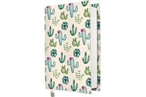 KAPAX Funda para libro, funda de tela lavable e impermeable para libros de tapa dura, protector de libro acolchado, modelo Cactus, talla M