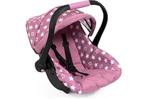 Bayer Design 67976AB Siège Auto pour poupées, avec Toit, poignée réglable, Ceinture, pour poupons jusqu'à 46 cm