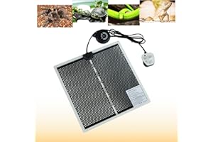FIPASEN Reptile Heat Pad, Reptile Heating Mat with 7 Button Temperature Adjustment for Reptiles Tortoise Snakes Lizard Gecko Hermit Crab Turtle Amphibians - Terrarium Heat Mats (14W, 11x11 inches)
