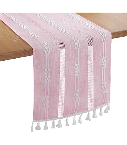 SARO LIFESTYLE Sara B Collection Santa Monica Runner Tavolo Floreale 100% Poliestere, 40,6x182,9 Cm, Multicolore, Lavabile - 3