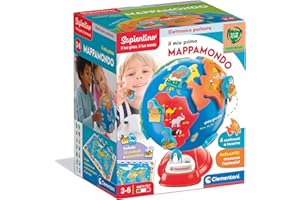 Clementoni Sapientino - Il Mio Primo Mappamondo, Gioco Interattivo Educativo Parlante Bambini 3-6 Anni, per Scoprire Animali e Continenti, Made in Italy, Lingua Italiana, 17730